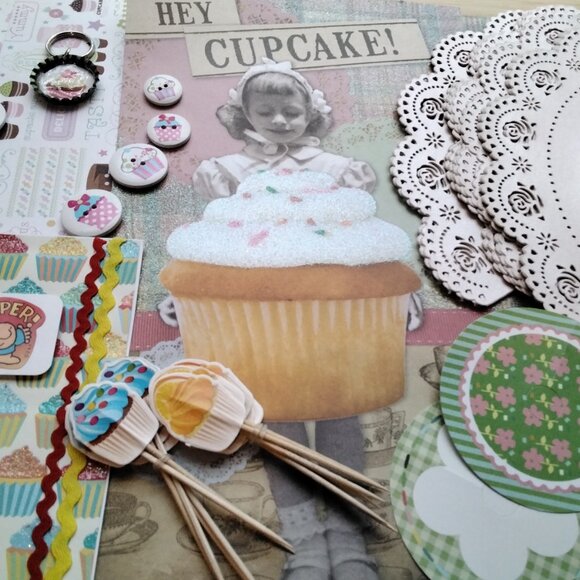 Cupcake Theme Junk Journal & Decorating Scrap Pack - Picture 5 of 9